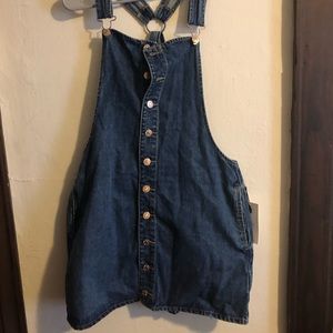 Denim overall dress